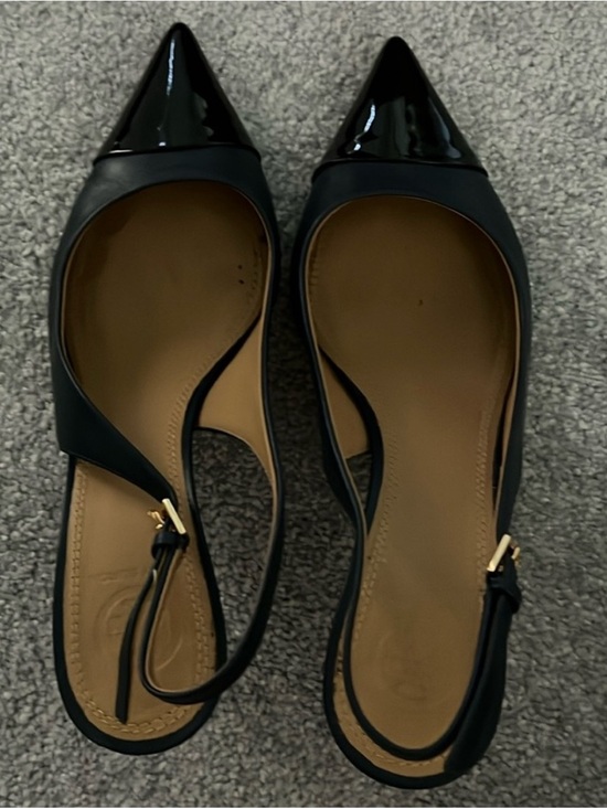 Tory Burch Shoes - Tory Burch Black Pointed Patent Toe Slingback Heels - comes with shoe bag